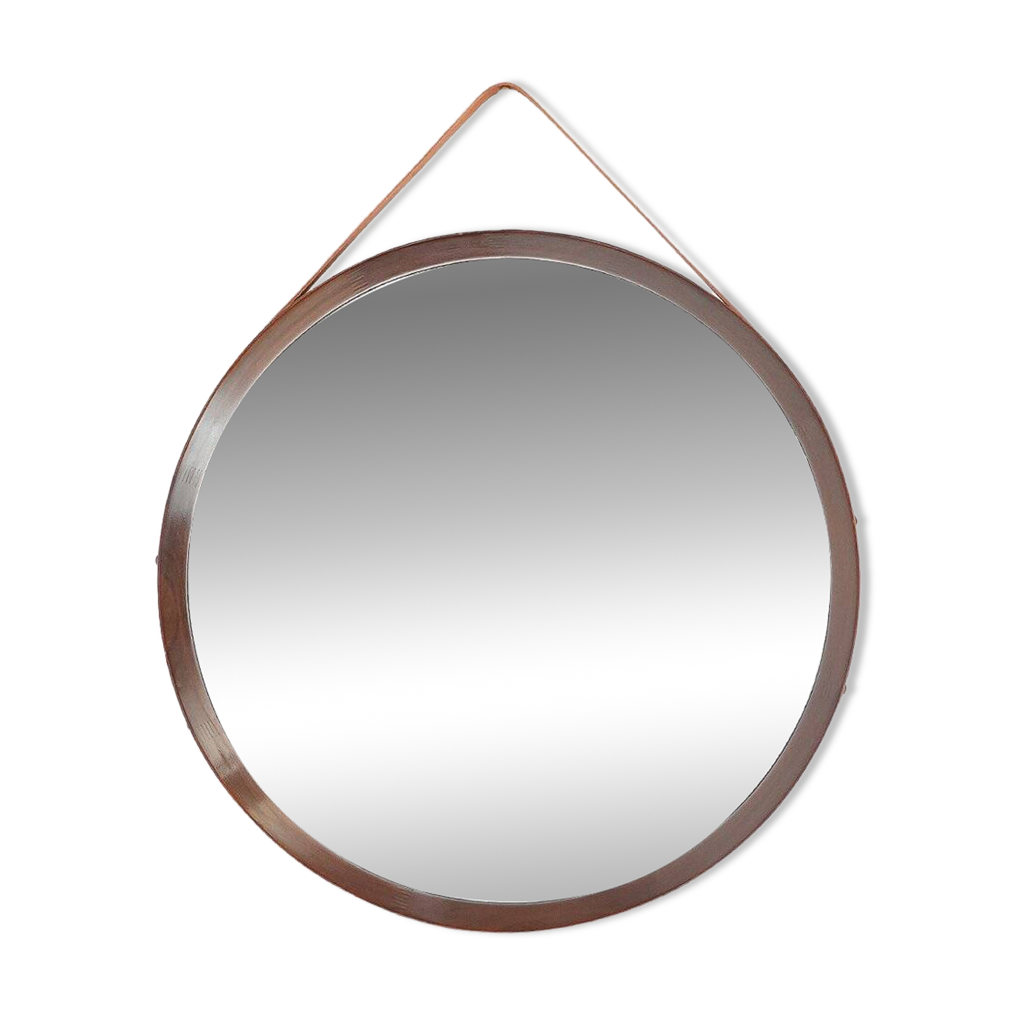 Round mirror with teak frame, 1960s