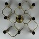 60s 70s 9-bulb ceiling lamp from Leola Leuchten Germany in brass