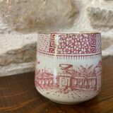 Terre de Fer Cup Lunéville decoration Lace color pink / burgundy