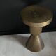 Sculptural metal side table, contemporary brassy side for modern interiors