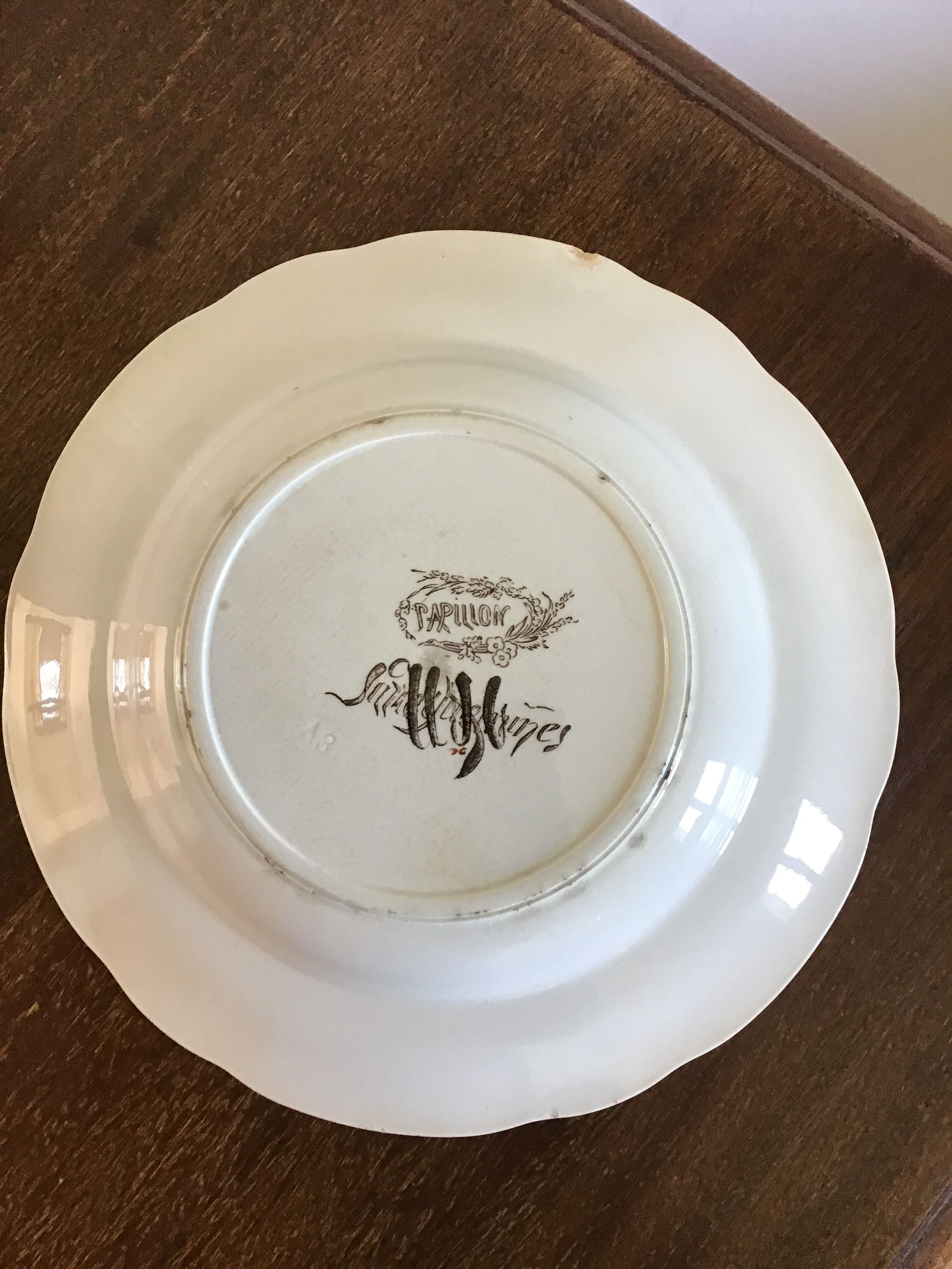 Sarreguemines plate model "papillon ''