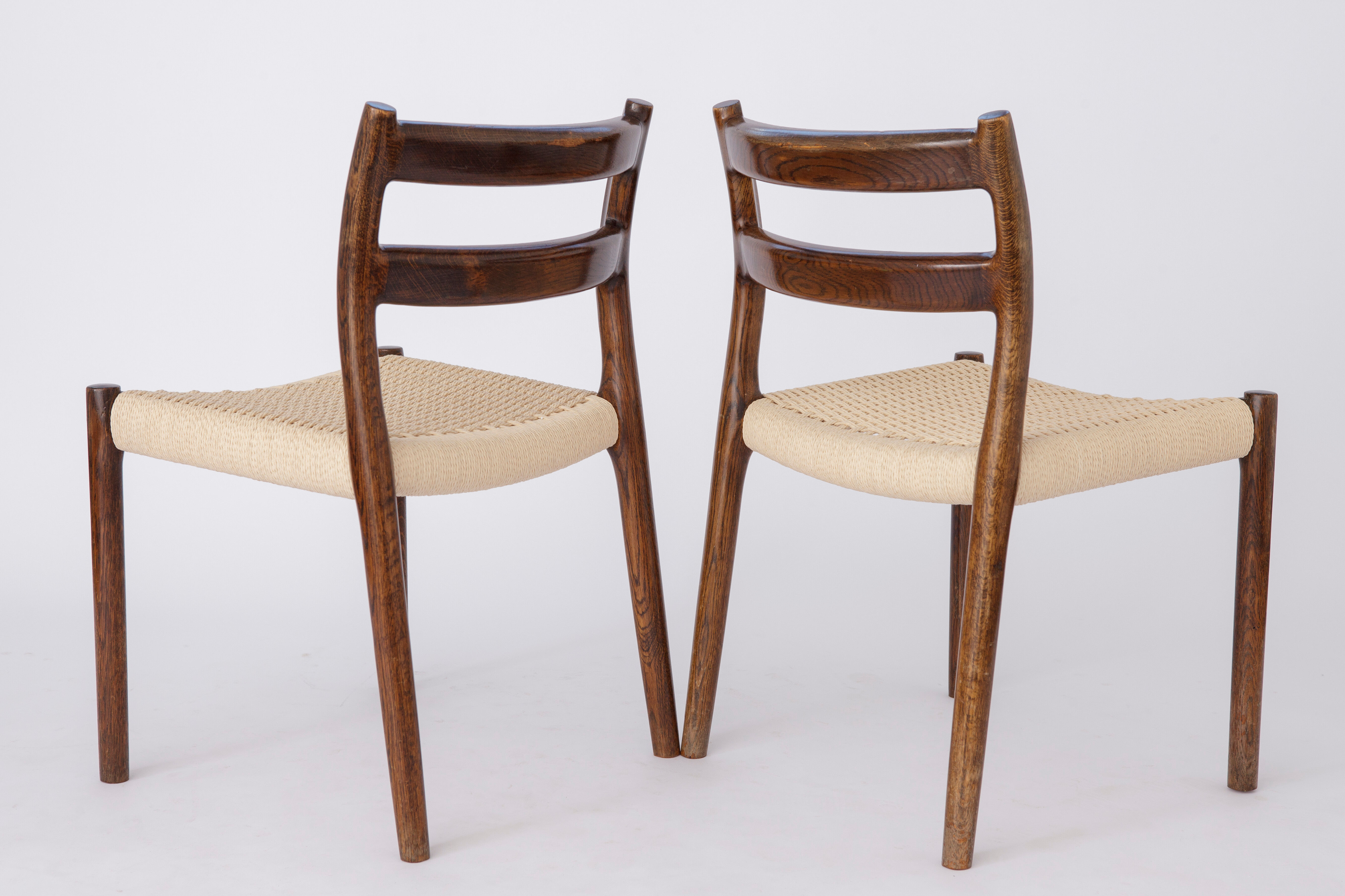 Pair of Niels Møller chairs #84 Danish 1970s vintage