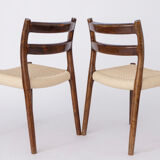 Pair of Niels Møller chairs #84 Danish 1970s vintage
