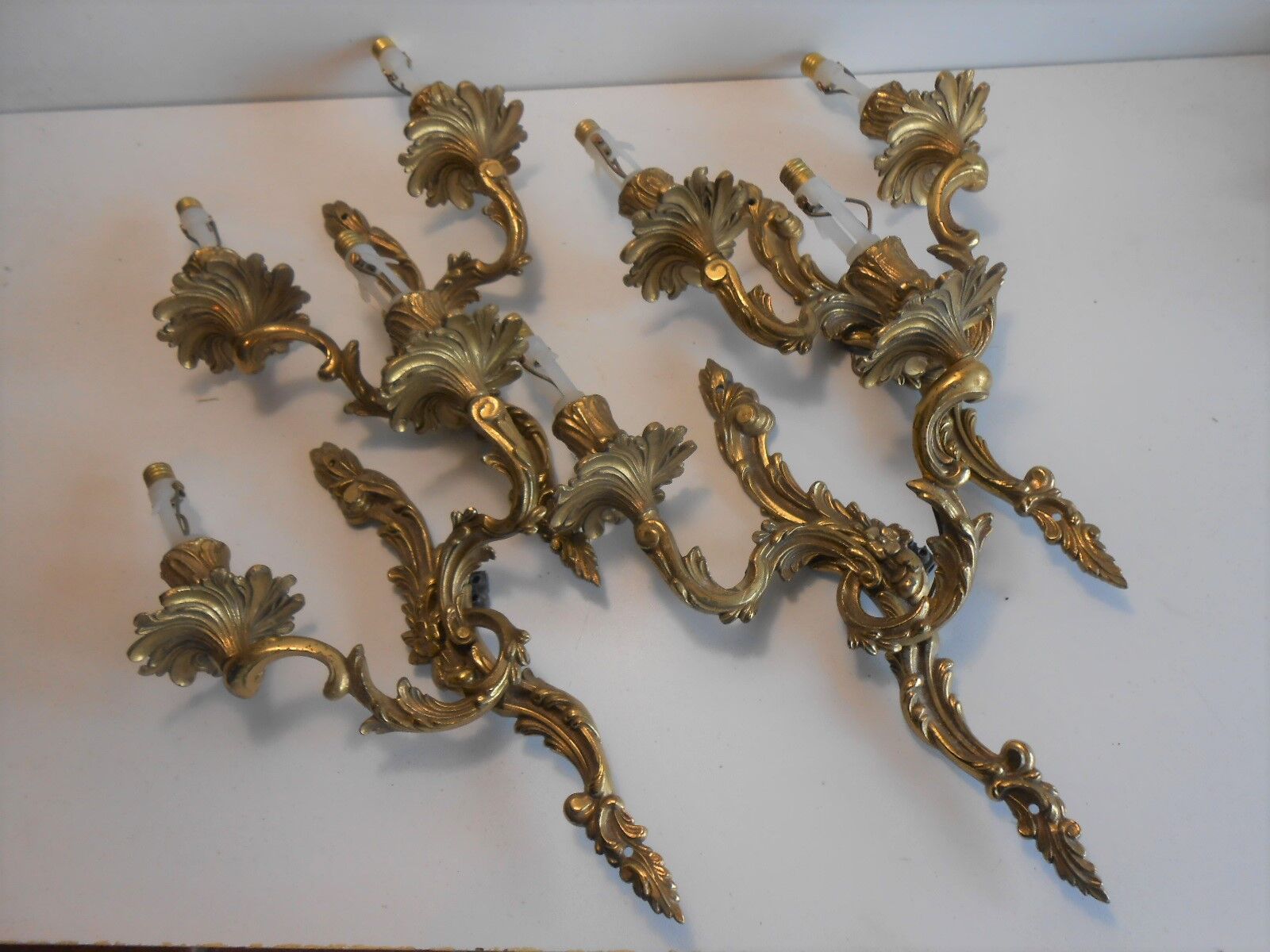 4 bronze wall lamps
