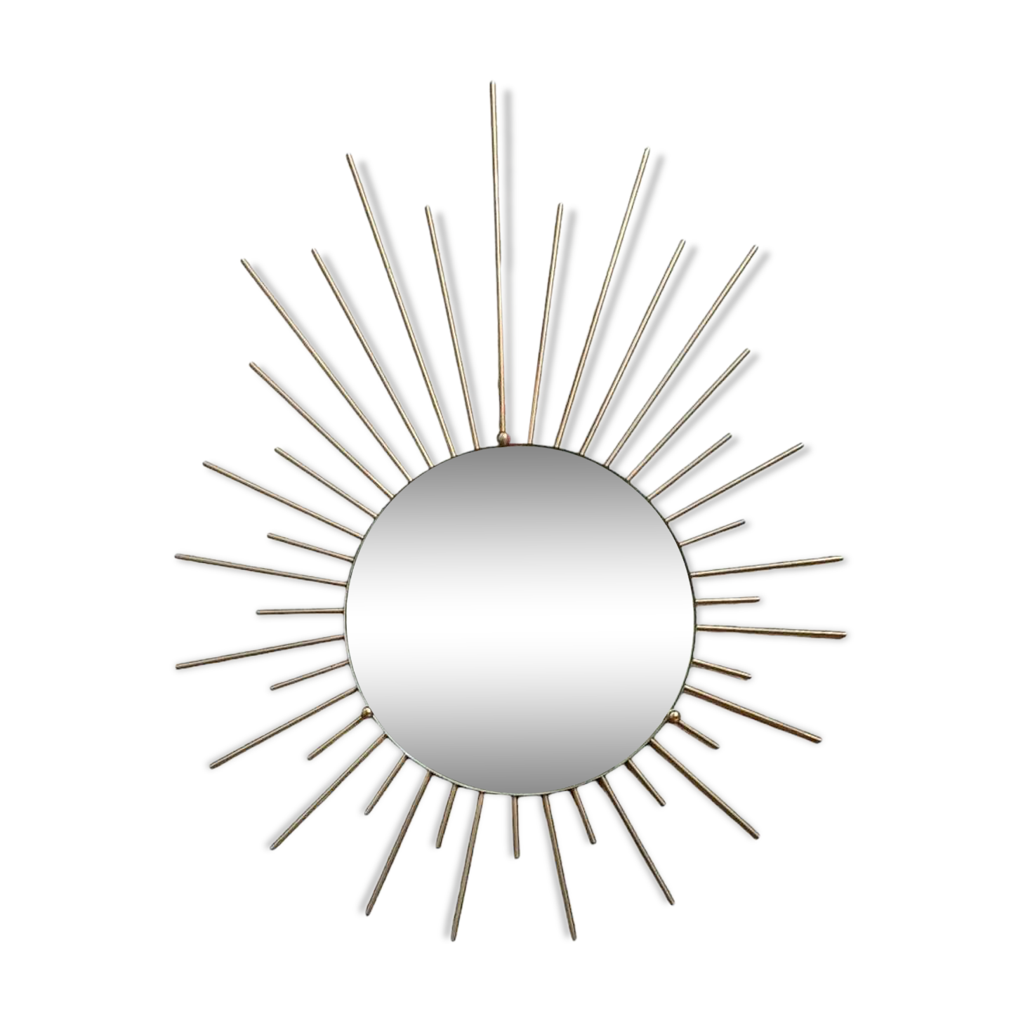 Miroir soleil métal doré