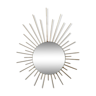 Miroir soleil métal doré