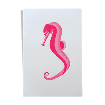 Print in press hippocampus fuchsia