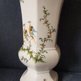 Octagonal vase signed Lallier in Moustier