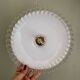 Vintage lampshade pendant light in white opaline