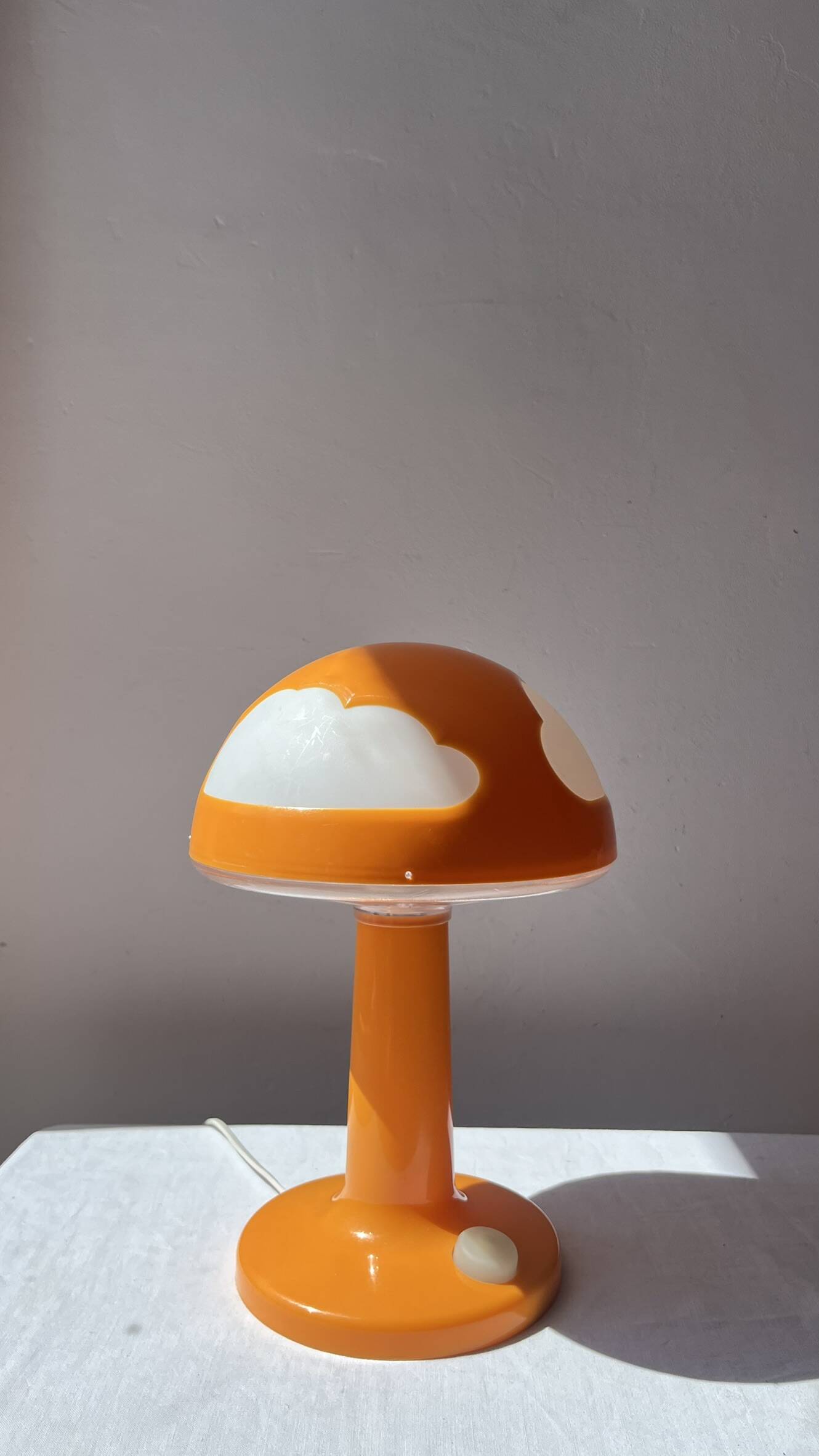 Vintage Skojig orange mushroom lamp, IKEA vintage