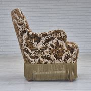 1960s, Danish armchair, furniture velour fabric, ash wood.