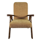 Fauteuil inclinable en bois et tissu des années 70