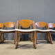 Chaises de salle à manger brutalistes vintage, ensemble de 6 - années 1960