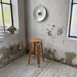 High stool in wicker and rattan
