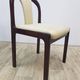 Dining set, brown mahogany, beige fabric, Lübke, Germany, 1960s.