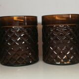 Lot of 4 vintage yellow glasses 20th century