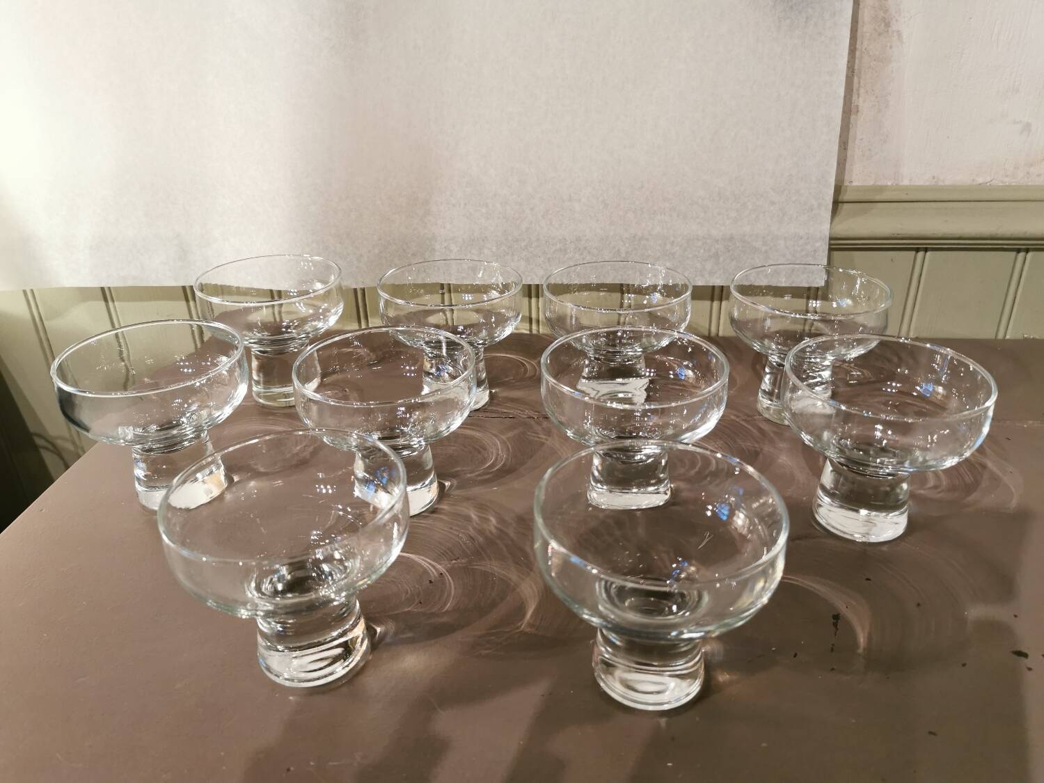 Lot de 10 coupes à Champagne vintage années 70