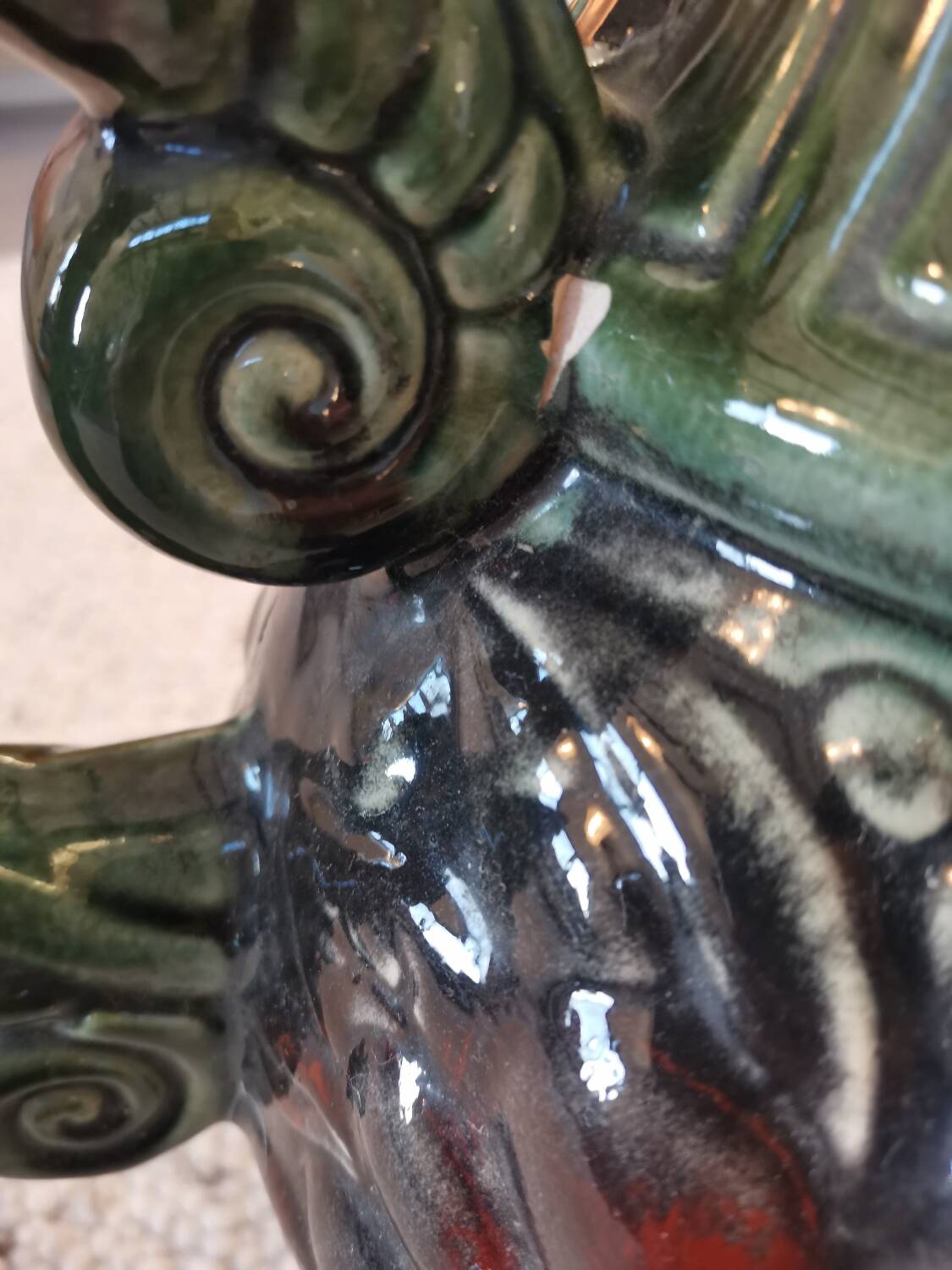 Vase de sol Scheurich vintage en céramique, Allemagne de l'Ouest