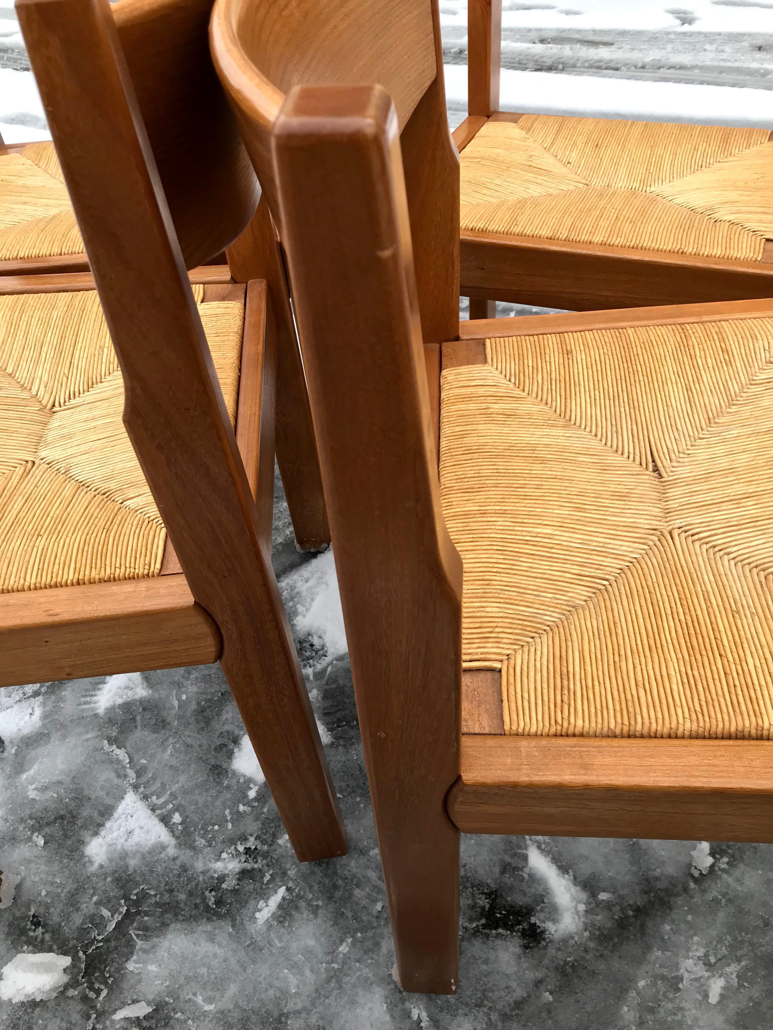 4 mulched and vintage elm chairs