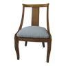 Gondola chair, structure in medium oak waxed beech, off-white terry fabric.