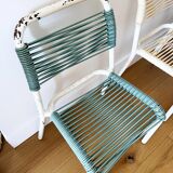 Set of 4 vintage 1960s Scoubidou children's chairs