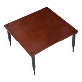 Square Walnut Coffee Table Model "T8" by Vico Magistretti for Azucena, Italy