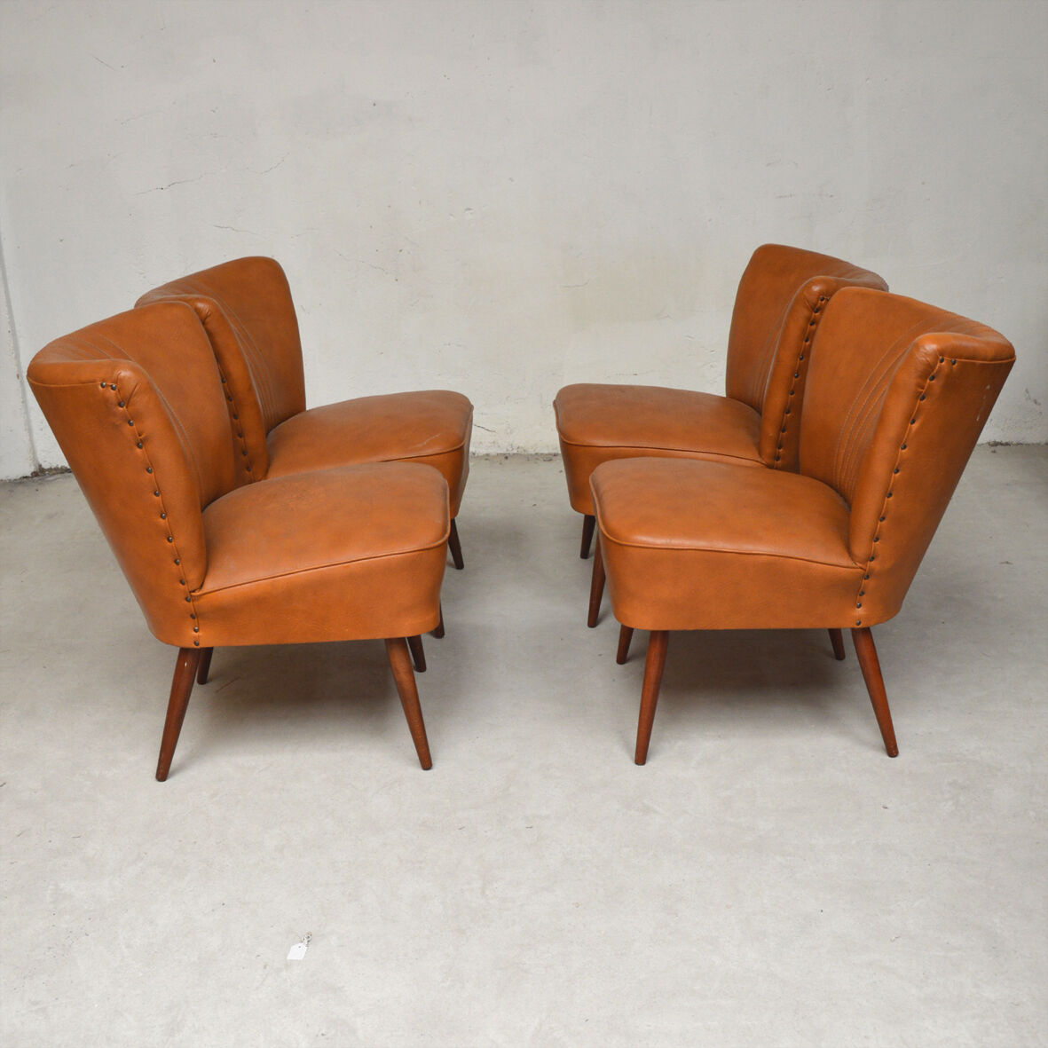 Vintage Tan cocktail armchair years 60
