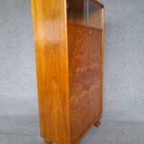 Art Deco secretary in walnut and walnut bramble
