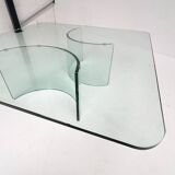 Table basse italienne moderne en verre, années 1970