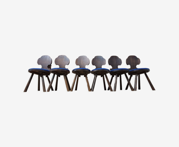 Lot six chaises bistro brutaliste