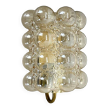 Amber vintage glass wall lamp by Helena Tynell for Glashütte Limburg, 1970s