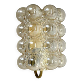 Amber vintage glass wall lamp by Helena Tynell for Glashütte Limburg, 1970s
