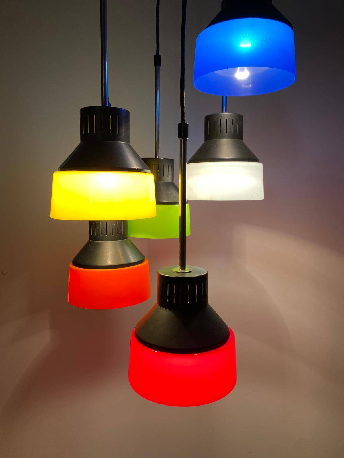 Lustre italien moderne en cascade du milieu du siècle