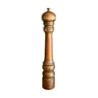 Moulin à poivre vintage en bois H 36,5 cm