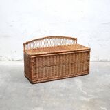 Vintage rattan bench trunk