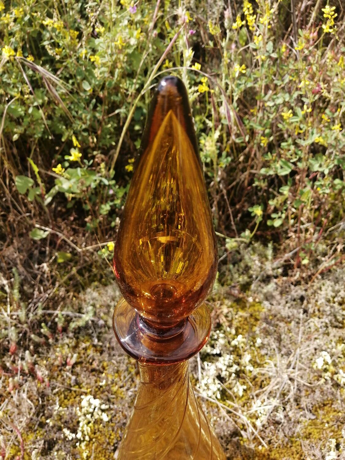 Vintage Empoli Italian blown glass carafe.