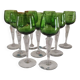 Lot de 9 verres à vin Saint-Louis non estampillés buvant vert Chartreuse