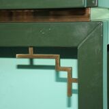 Emerald Green Console with Mirror, Italy, Set of 2