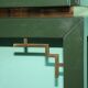 Emerald Green Console with Mirror, Italy, Set of 2