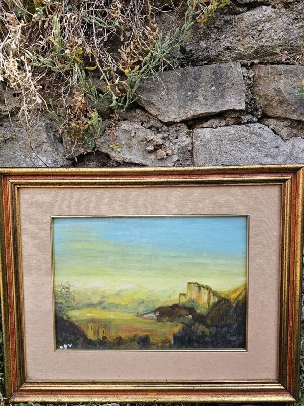 Tableau ancien encadré et vitré