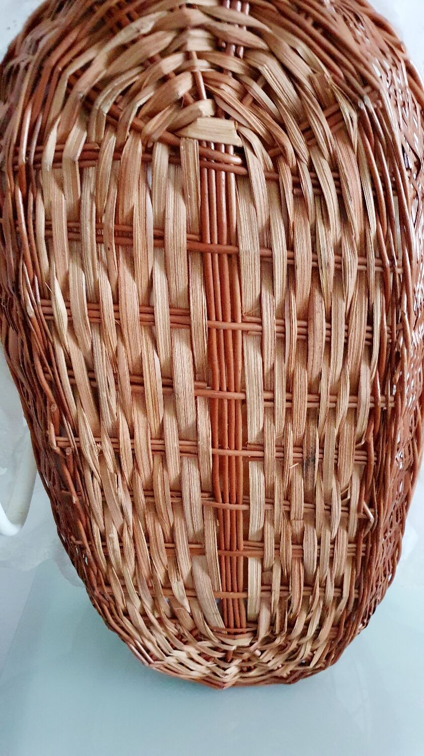 1970s rattan cradle/bassinet with hood and arch