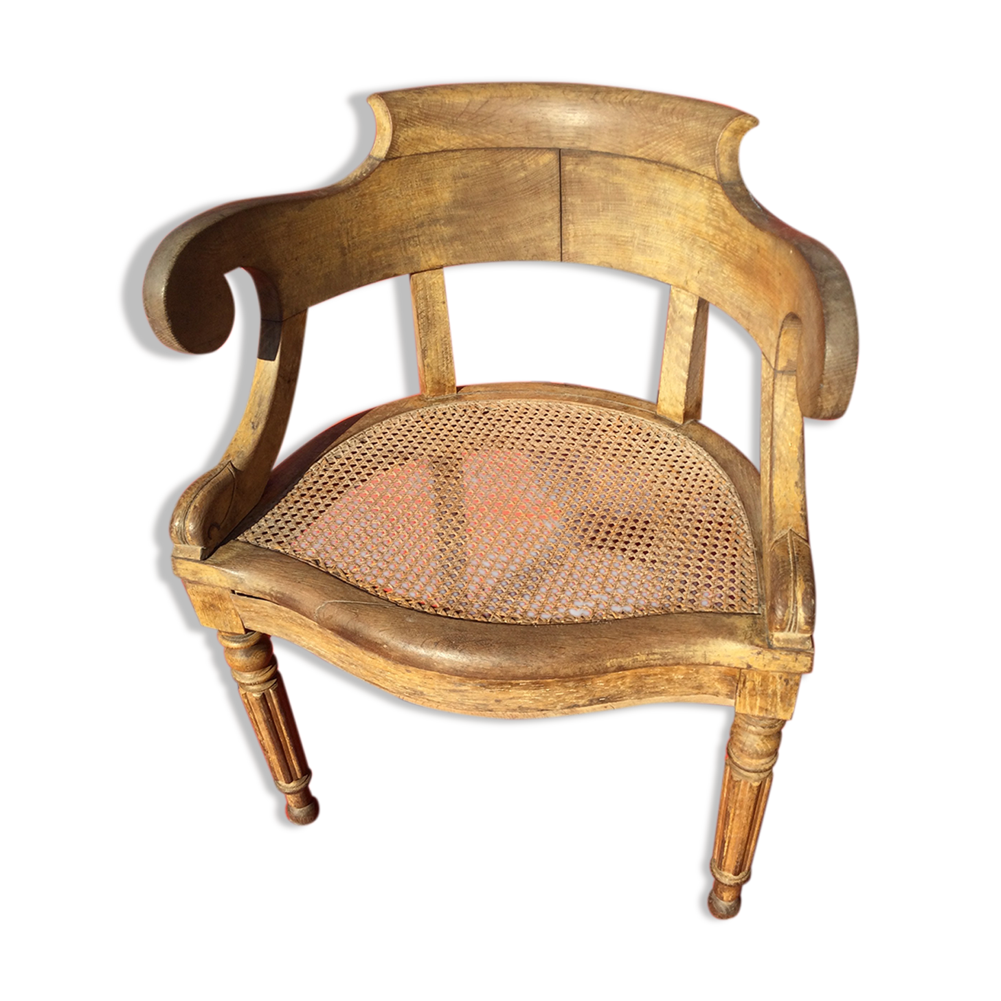 Louis XVI-style wooden desk and canage