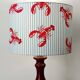Lampe céramique abat-jour homard vintage