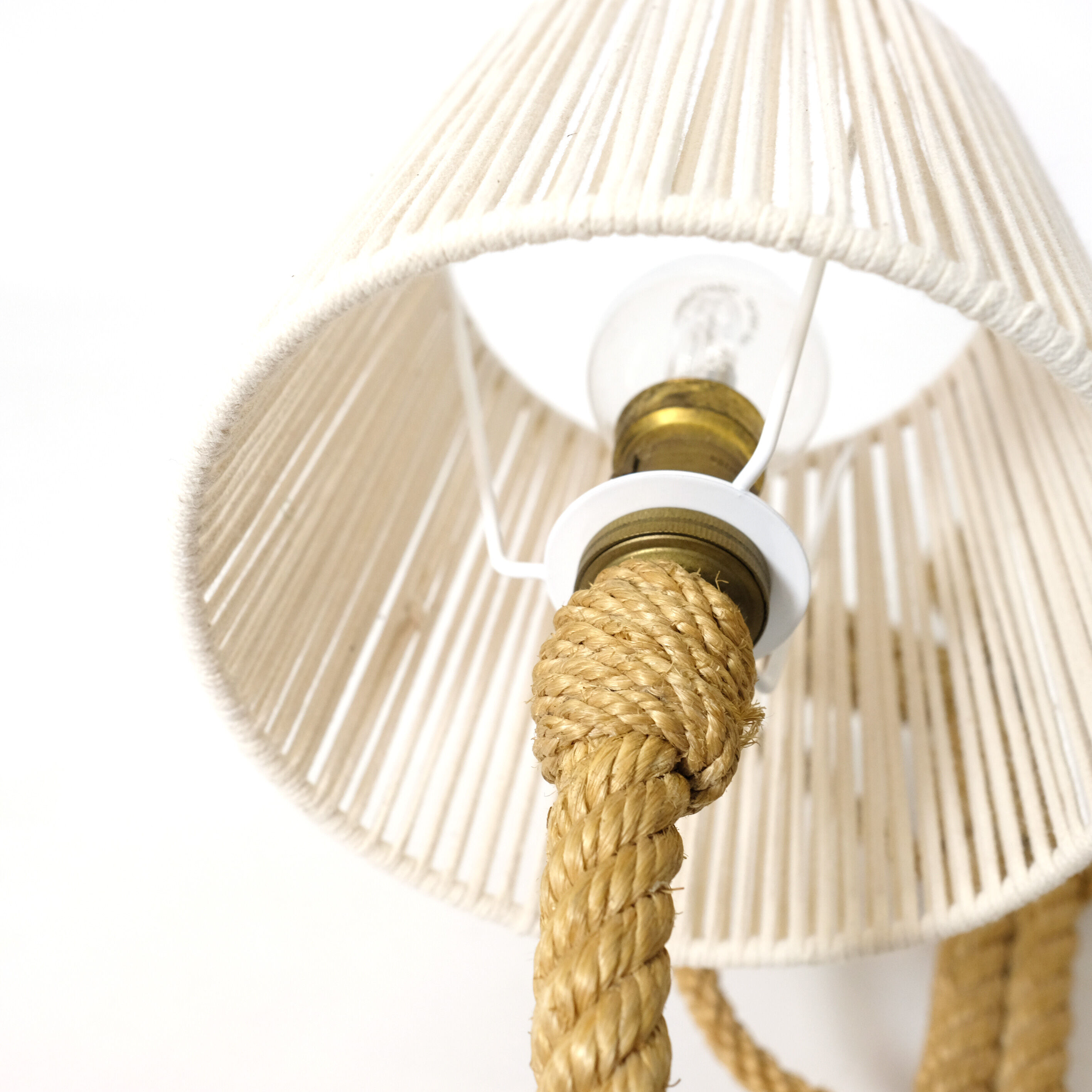 Wall lamp with two braided rope lights, 1950-1960.