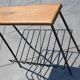 Magazine rack tablet oak and wrought iron 1960s-70s