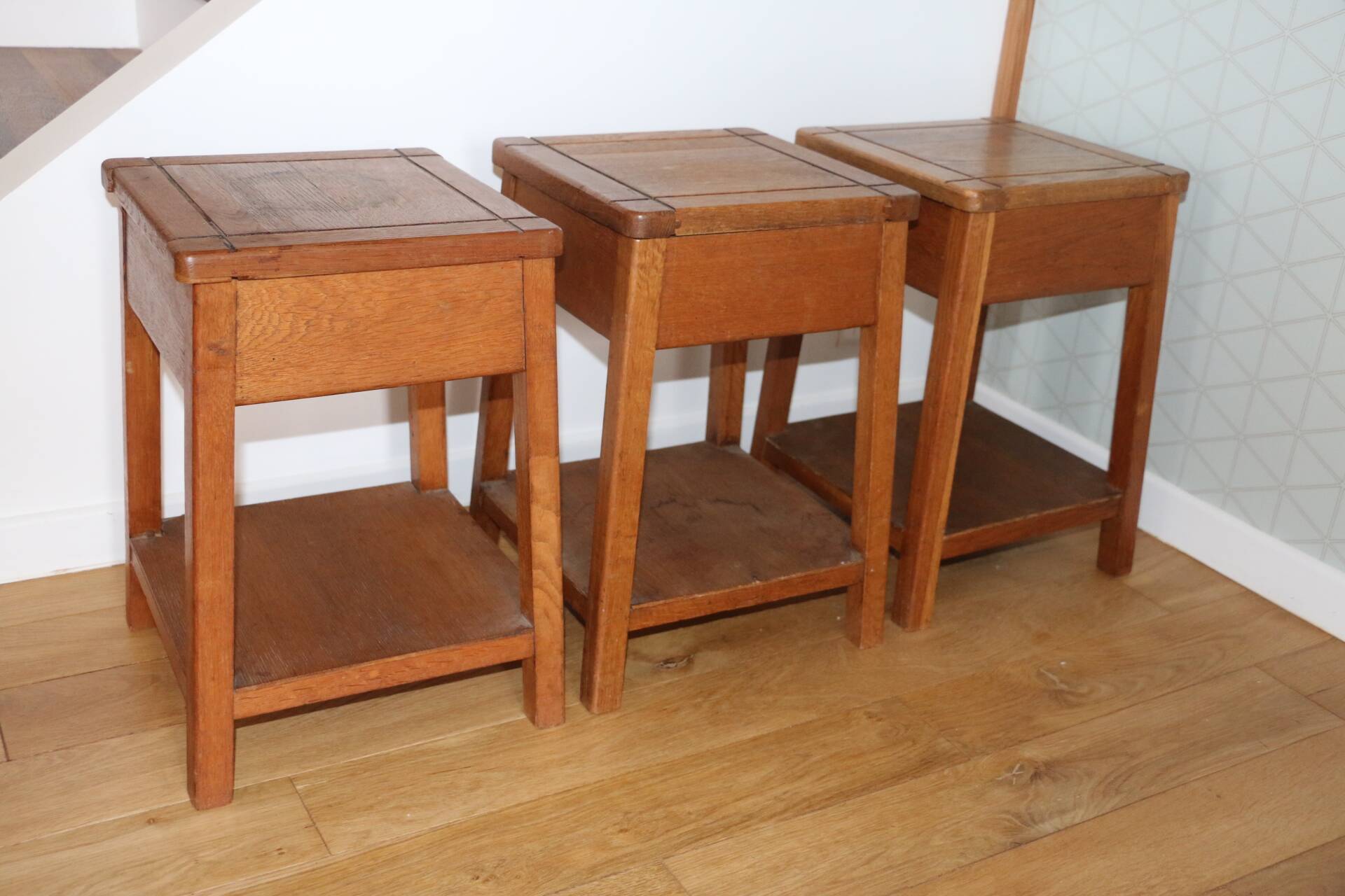 Tabouret/chevet chêne reconstruction