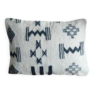 Coussin kilim géométrique noir & blanc