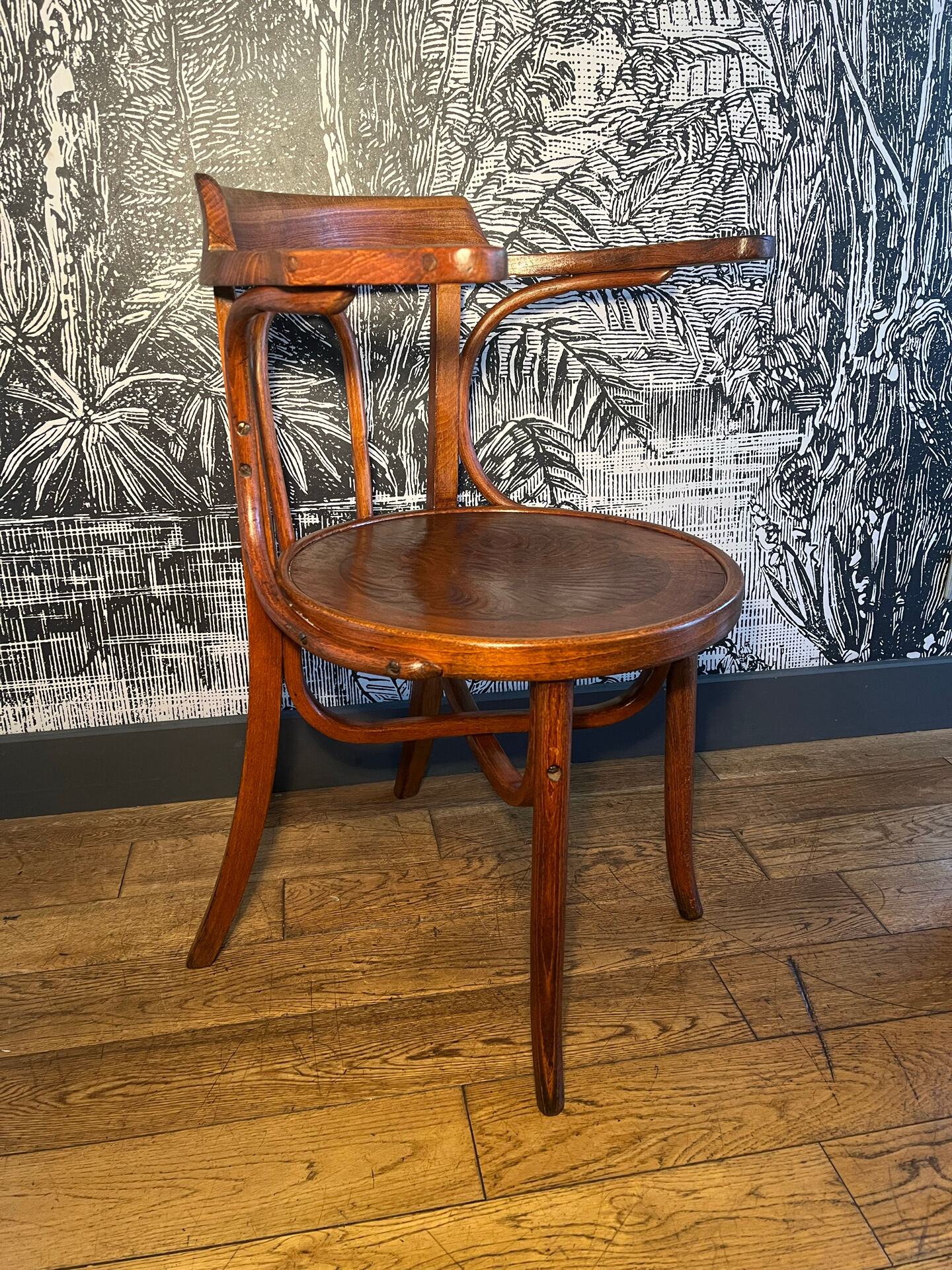 Fauteuil de bistrot Cambier en bois courbé
