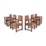 Amsterdam school chairs with original tapestry 1930