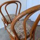 Ensemble de 6 chaises de salle à manger Thonet en bois courbé avec assise en tissu / Années 1970 Mid-Century Bistr